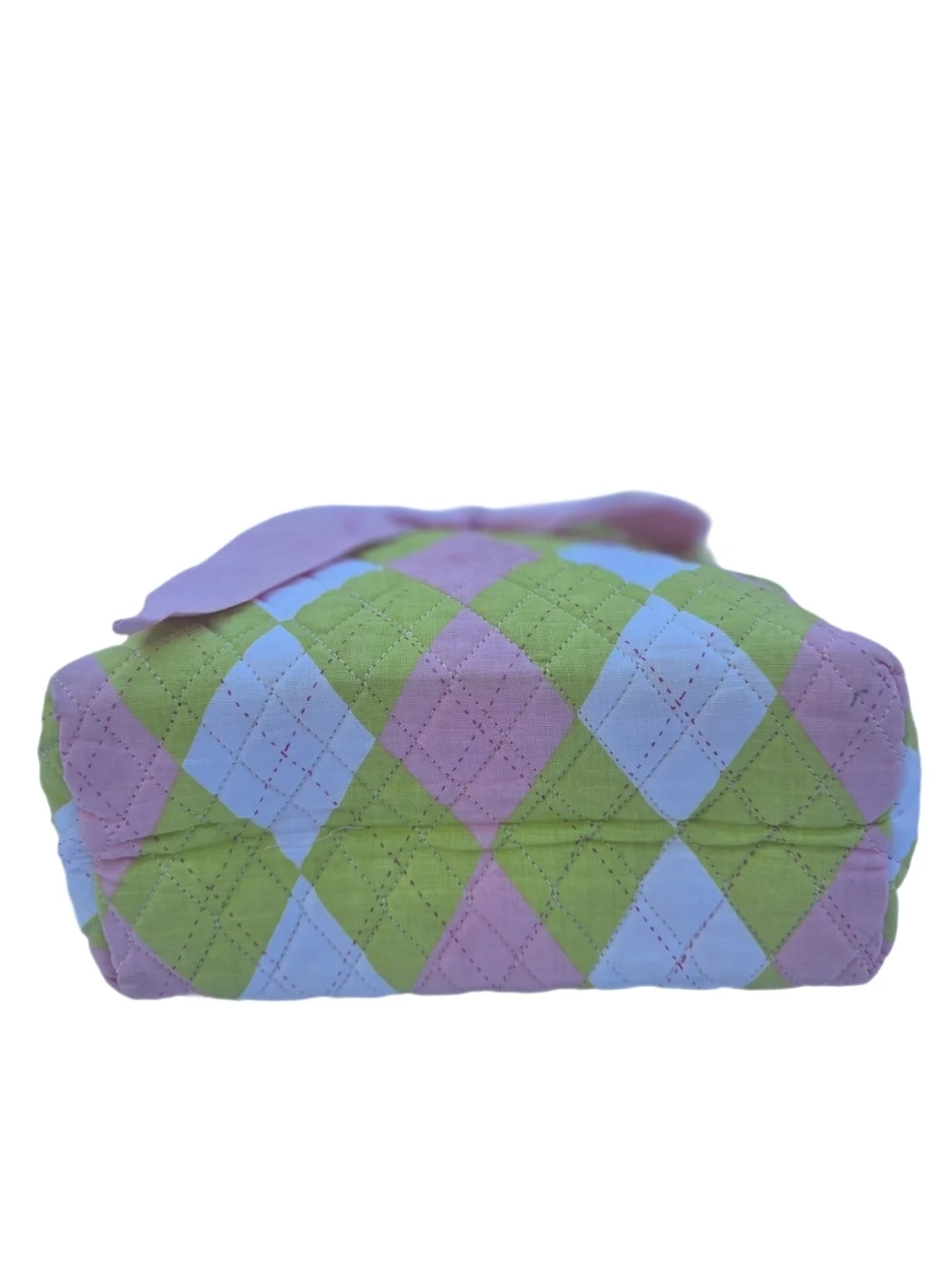 C&F Home Argyle Prepster Tote – Quilted Pink & Lime Bow Bag